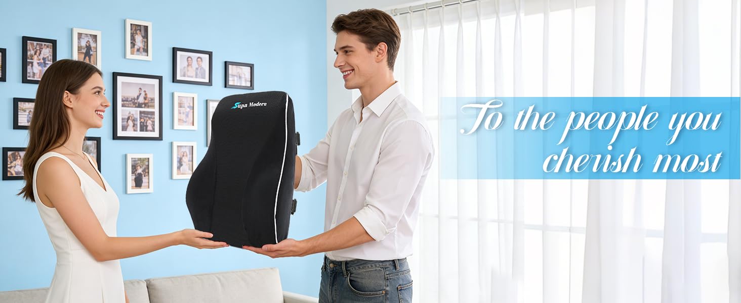 Подушка для попереку SUPA MODERN для офісного крісла та автосидіння, з піни Memory Foam, чорна, велика