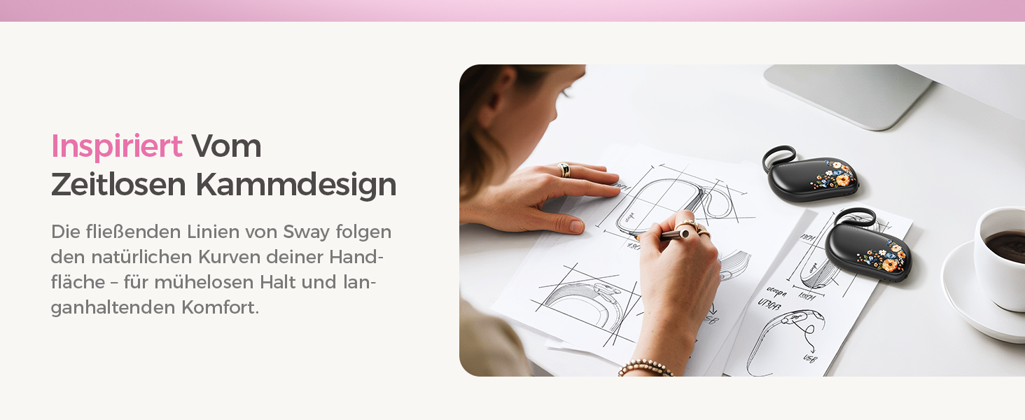 Електричні грілки для рук OCOOPA 2 шт. з дизайном гребінця, багаторазові, 4000mAh, 1.5 см, підходять у рукавички та сумки, подарунок на Новий рік, для жінок, зимові аксесуари, Ocoopa x UT5 Wiesengeflüster (Кількісний випуск)