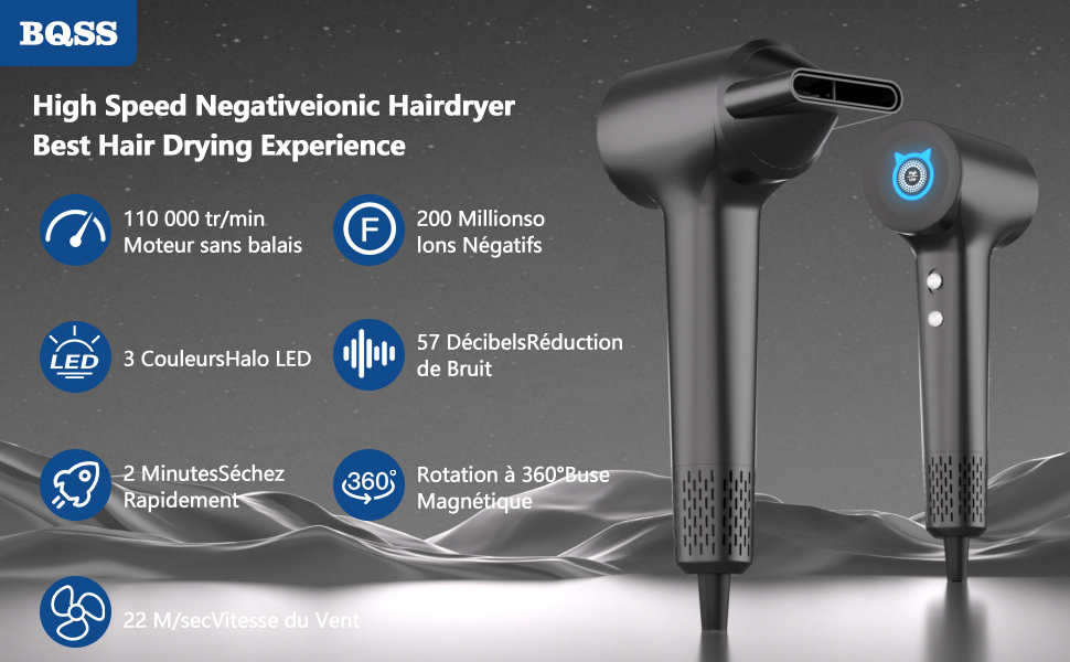 Іонний фен для волосся, багатофункціональний стайлер, багатоколірний