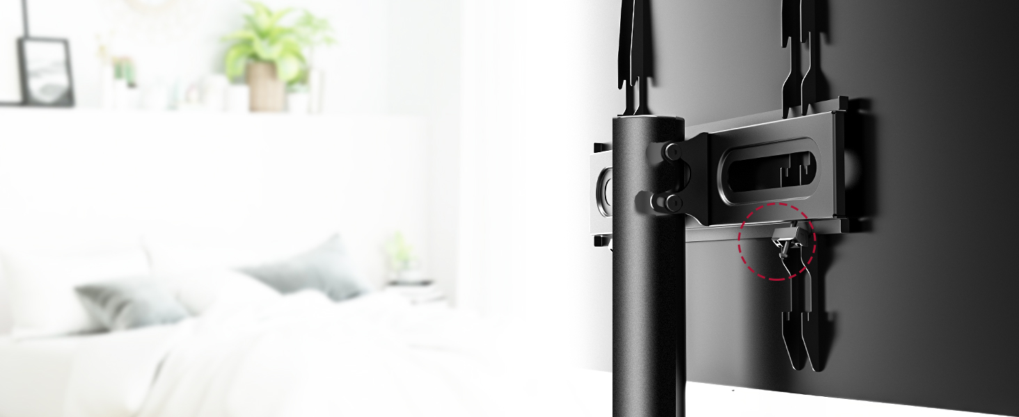 Підставка для телевізора на колесах для 32-65 дюймів, чорна, до 40 кг, VESA 400x400 мм