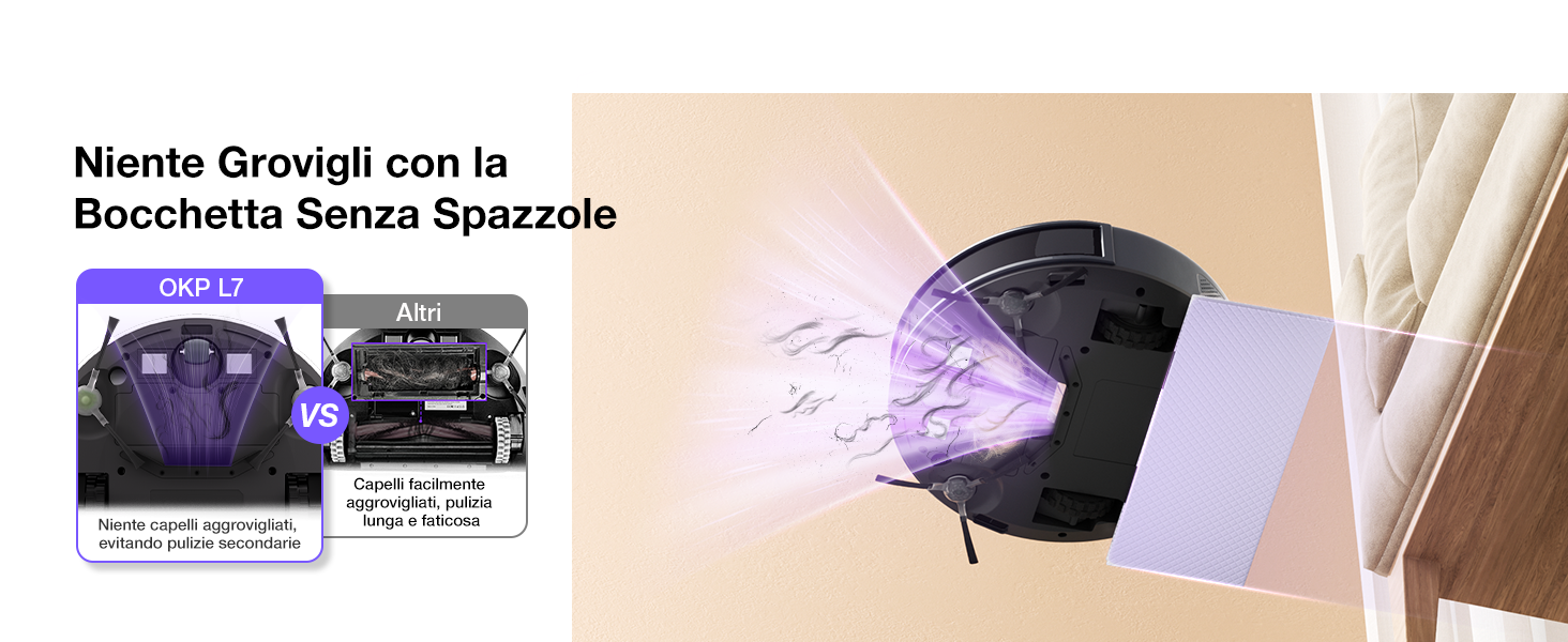 Робот-пилосос OKP L7G 3-в-1 з функцією миття, 6000Pa, LiDAR, 150 хв, WiFi, Alexa, для тварин, килимів, твердих підлог, сірий