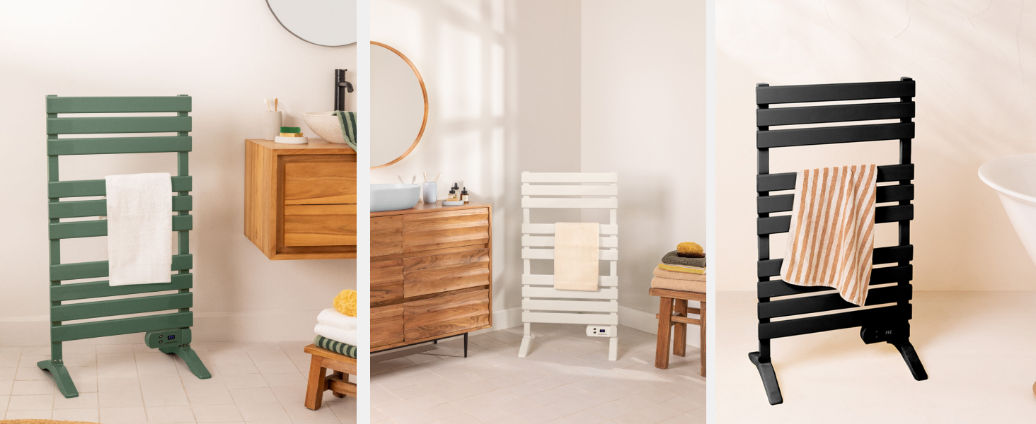 Електричний рушникосушарка CREATE / WARM 500W, чорний, з ніжками, 103x55x5 см, термостат, низьке споживання