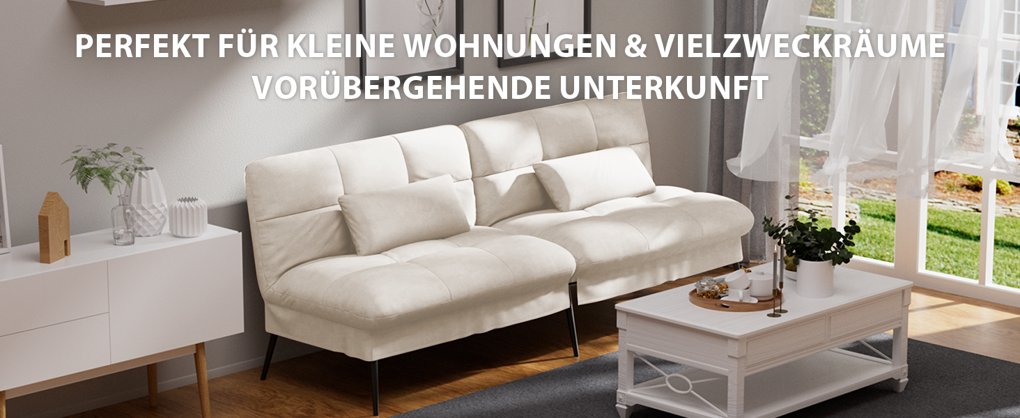 Диван-ліжко LUCKRACER 3-місний з регулюванням кута нахилу, Cordstoff, Бежевий