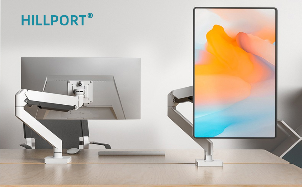 Тримач для монітора Hillport M7P: 17-43 дюйми, VESA 75/100 мм, до 13.5 кг