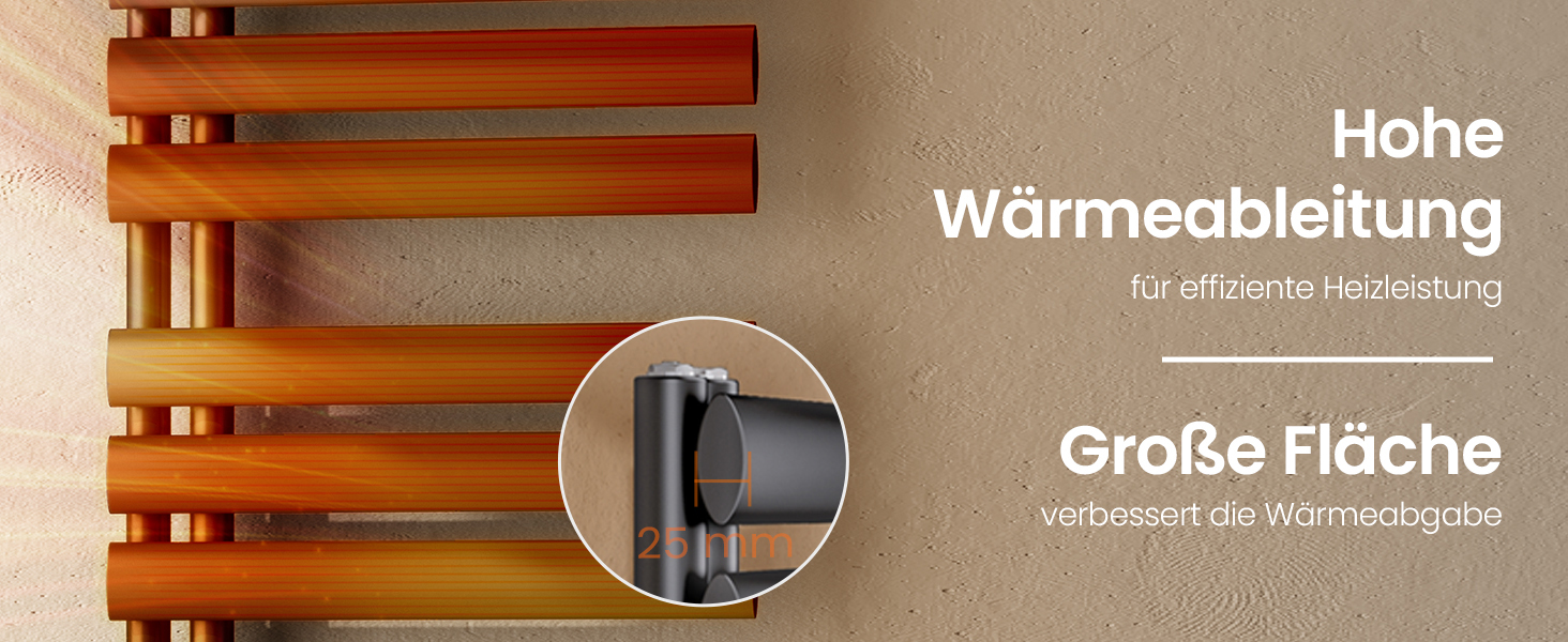 Овальний електричний рушникосушар EMKE 1120x400 мм, антрацит, 408 Вт