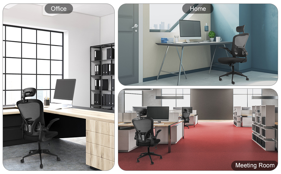 Ергономічне крісло для офісу та дому: комп'ютерне крісло з регульованою підголівником та підтримкою попереку. Максимальне навантаження до 150 кг (білий).