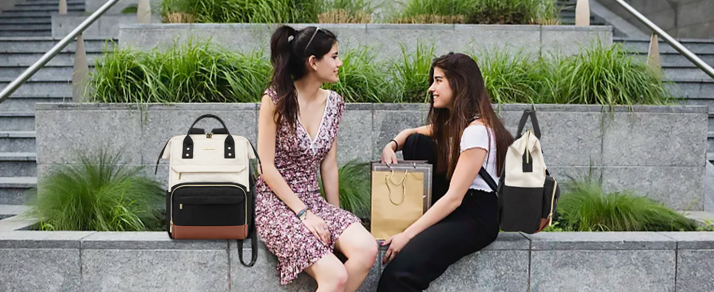 LOVEVOOK Рюкзак для жінок, великий, з відділенням для ноутбука 17.3 дюйма, шкільний, для підліток, дівчаток, для навчання, подорожей, бізнесу, водонепроникний, сірий, рожевий