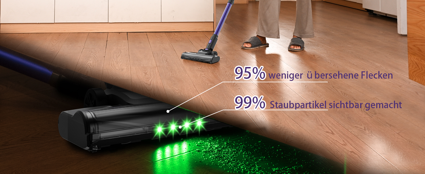 Suirviz Бездротовий акумуляторний пилосос, 40000Pa/500W/45хв, самостійна парковка, легкий, для твердих поверхонь, килимів, шерсті тварин, фіолетовий