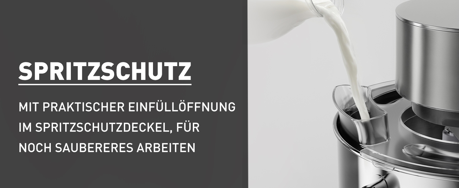 Кухонна машина Heinrichs 2500W з двома гаками для тіста, міксером та насадкою для збивання, 8 швидкостей, чаша 8л з нержавіючої сталі, тиха, з титановим покриттям