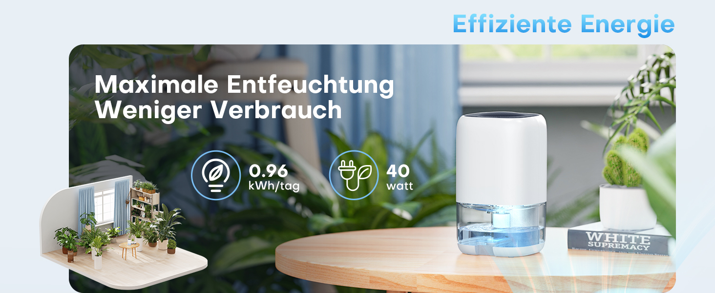 Електричний осушувач повітря 1000 мл з LED-підсвіткою, компактний, тихий та ефективний для дому, ідеальний для ванної кімнати та шафи