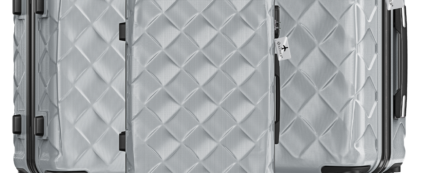 Набір валіз KESSER® 3 шт. | Валізи з ABS, з кодовим замком, ваговою шалькою та органайзером для документів | 360° колеса | Ручна поклажа та великі валізи для подорожей та бізнесу | Сірий колір