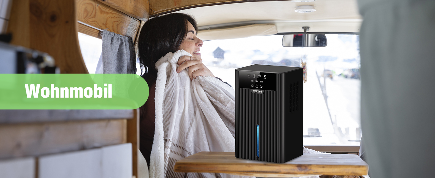 Електричний осушувач повітря Tipkook 2400 мл з автоматичним розморожуванням, 10 кольорів підсвічування, таймер 8/12/24 год, 35 дБ, портативний для ванної, спальні, кухні, шафи (новий, чорний)