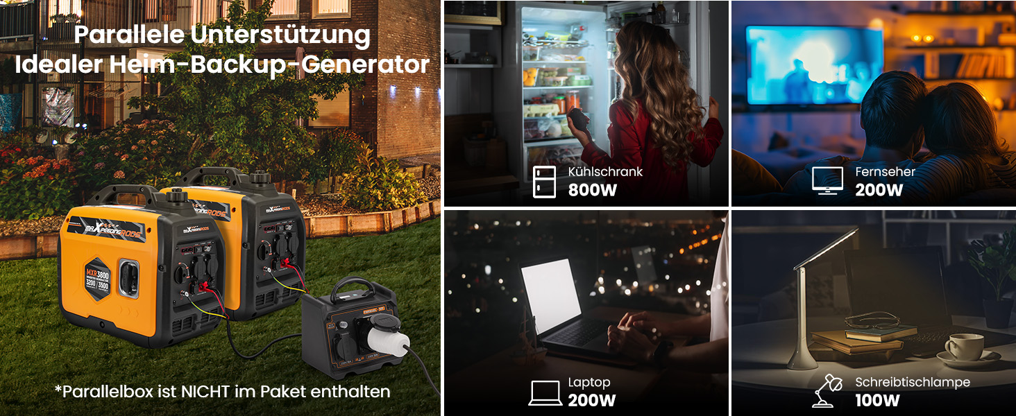 Інверторний генератор maXpeedingrods 2000W: бензиновий, 4-тактний, з USB та 230V, цифровий дисплей, компактний для кемпінгу та подорожей