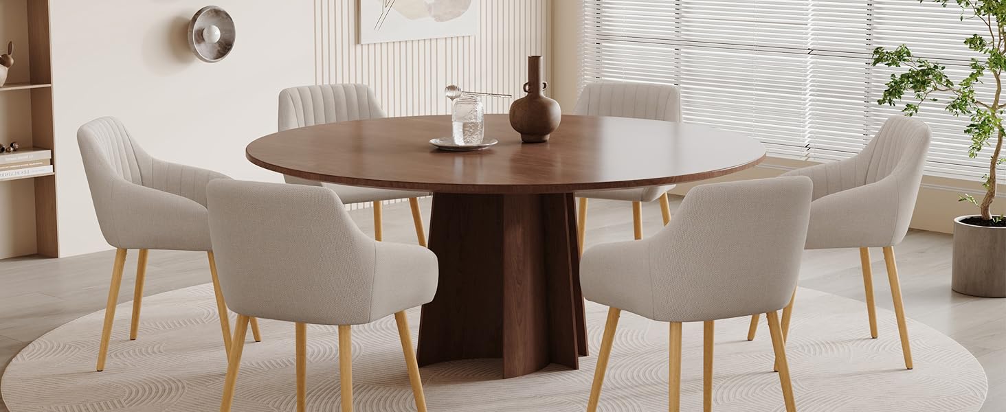 Комплект з 4-х обідніх стільців з підлокітниками, бежевий, з дерев'яними ніжками, з м'яким сидінням, для кухні та вітальні