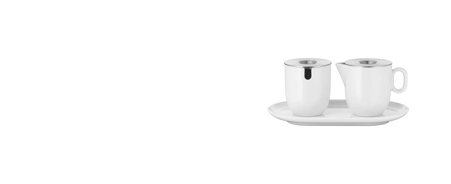 Набір чашок для капучино WMF Barista з блюдцями, порцелянові, 4 предмети (2 чашки по 160 мл), підходять для посудомийки