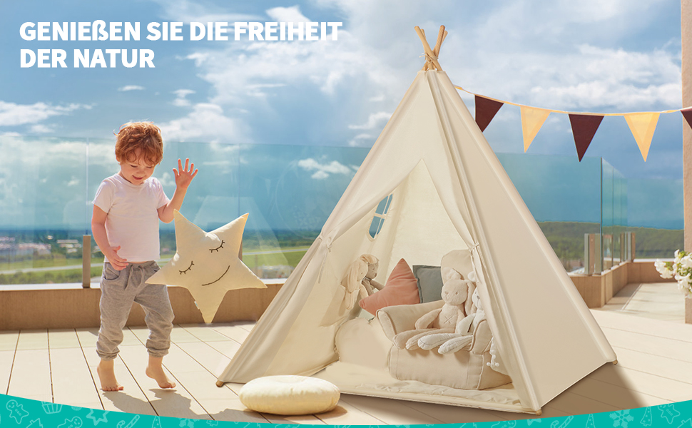 Дитячий намет Tipi для гри в приміщенні та на вулиці: намет-халапа, ігровий будиночок для хлопчиків та дівчаток з сумкою для зберігання, жовтий