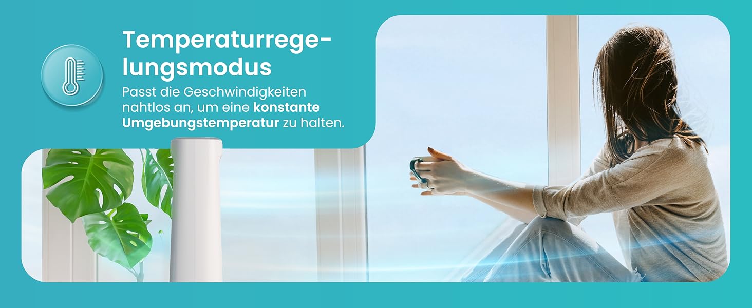 Вентилятор Pro Breeze OmniAir з очищувачем повітря, 105 см, осциляція 75°, пульт ДУ, HEPA 13, LED дисплей, 10 швидкостей, тихий, 5 режимів, Smart App