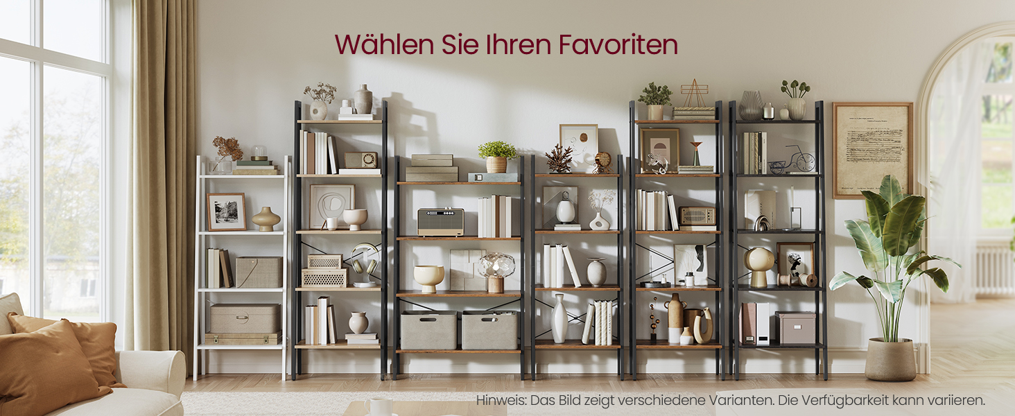 Стелаж VASAGLE з 5 полицями, металевий, для вітальні, спальні, кухні, 56 x 34 x 172 см, вінтажний коричнево-чорний