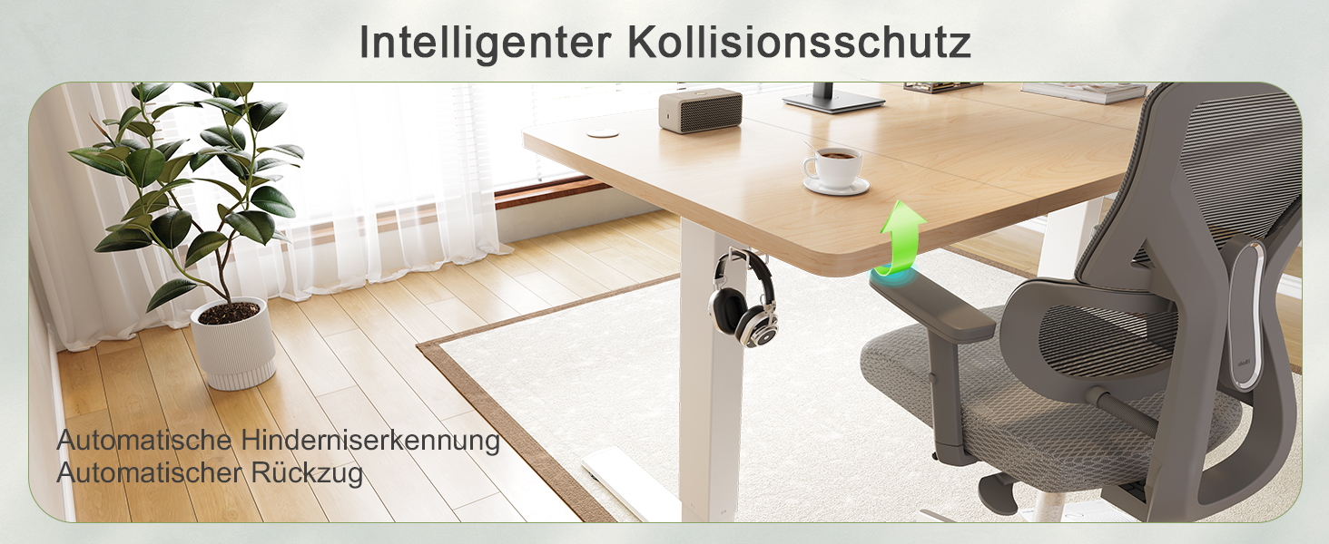 Регульований стіл JUMMICO 160 x 70 см з USB-портом для зарядки, електричний, стоячий/сидячий, бежевий