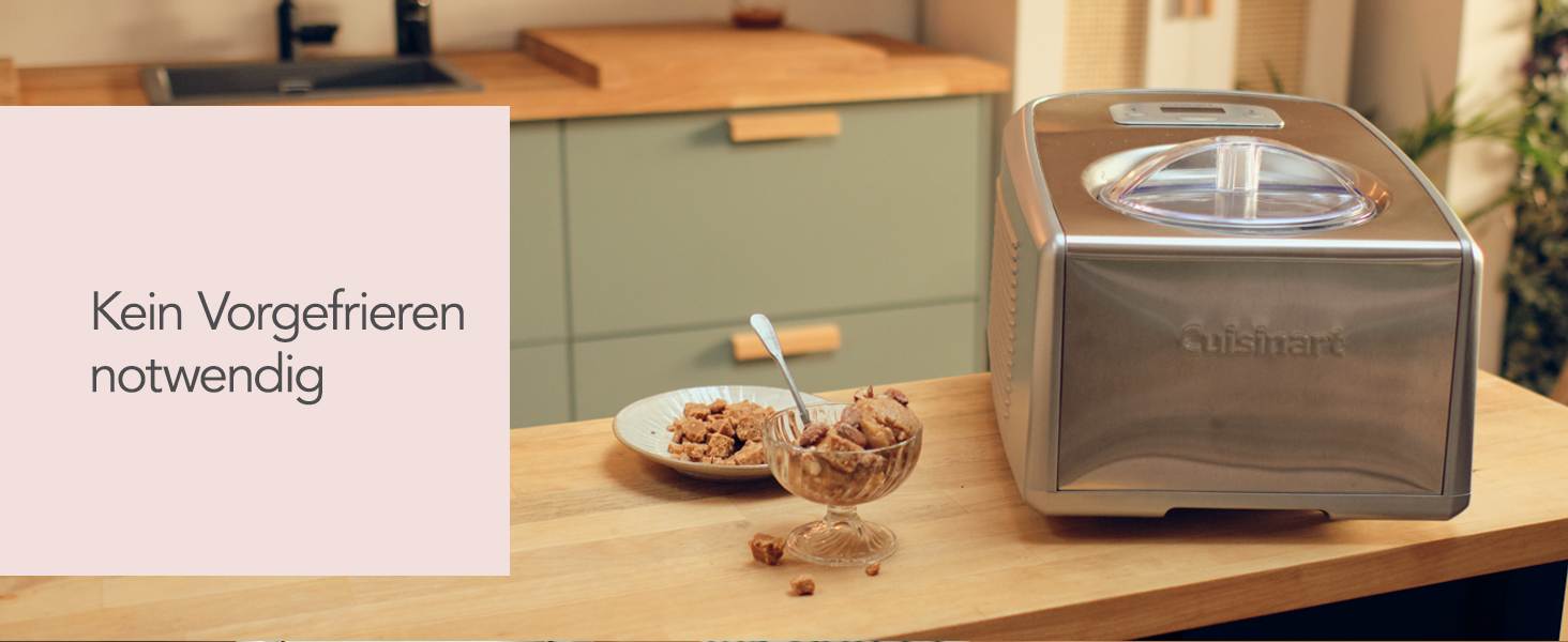 Машина для морозива та джелато Cuisinart ICE100BCU, нержавіюча сталь, 1.5 л, автоматична, для морозива, джелато, сорбету, замороженого йогурту, без попереднього заморожування чаші