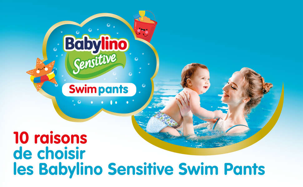 Підгузки для плавання Babylino Sensitive для басейну та моря, розмір 4-5 (9-15 кг), 84 шт