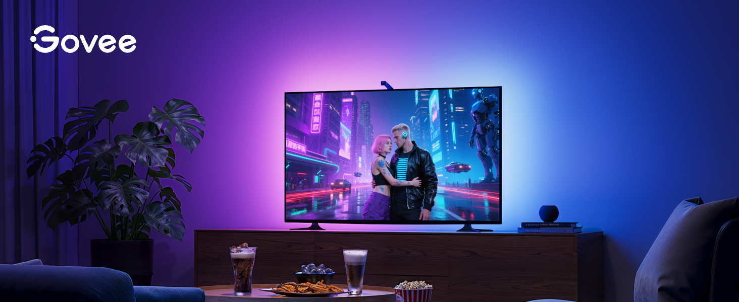 Розумна підсвітка для телевізора Govee TV Backlight 3 Lite з Fish-Eye корекцією, для ТВ 55-65 дюймів (1.8м)