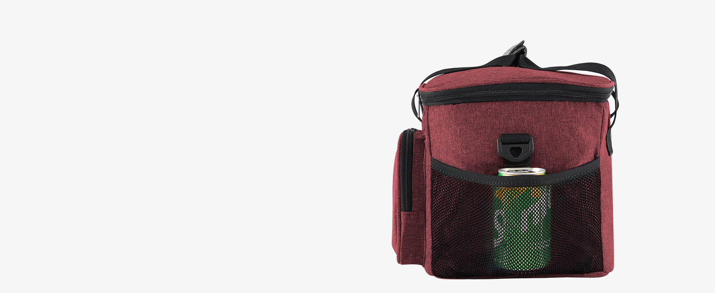 Термосумка-холодильник Lifewit 15л, червоний: сумка для ланчу, пляшок, пляжу, подорожей. Ізольована, водонепроникна, складана