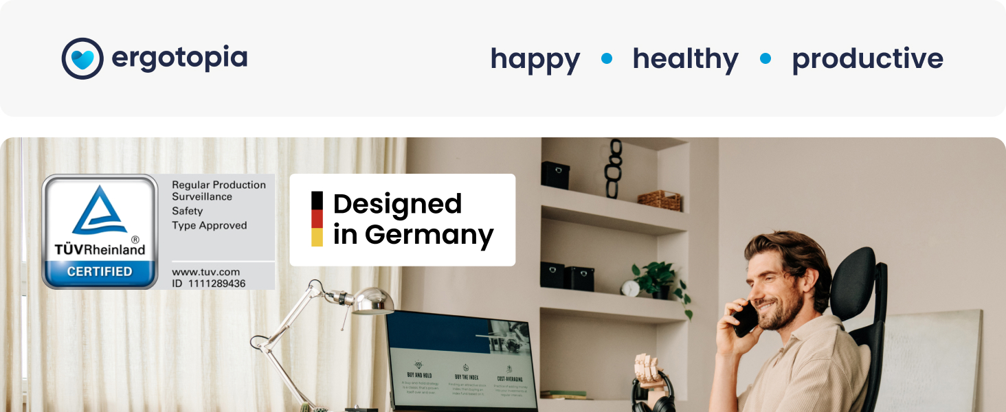 Ерготопія Десктопія Вone – Регульований стіл, Електричне підйомне шасі, Чорний, 7 років гарантії, TÜV-сертифікований