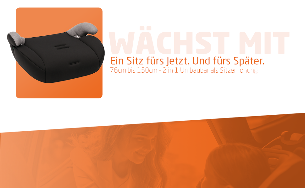 Автокрісло i-Size 9-36 кг, 15 місяців - 12 років, група 1/2/3, ECE R129/03, чорний колір
