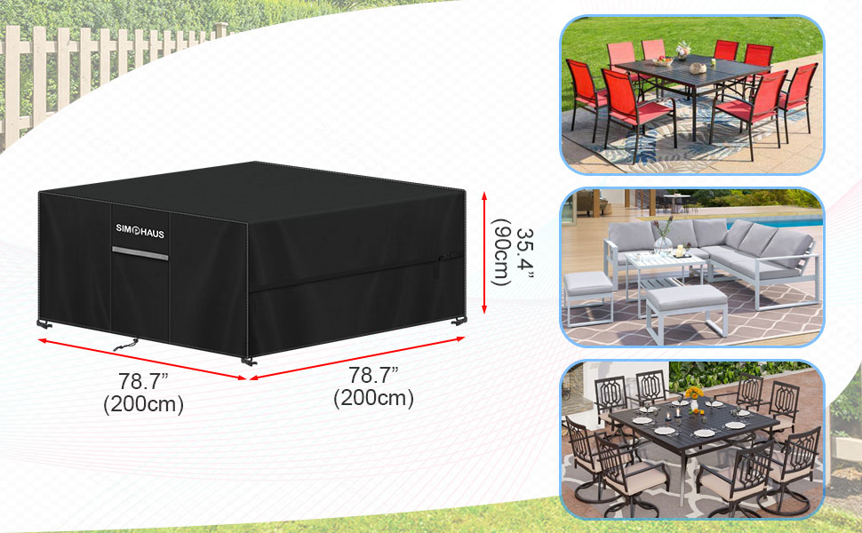 Захисний чохол для садово-патіо меблів 200x200x90 см, водовідштовхуючий, 420D Oxford