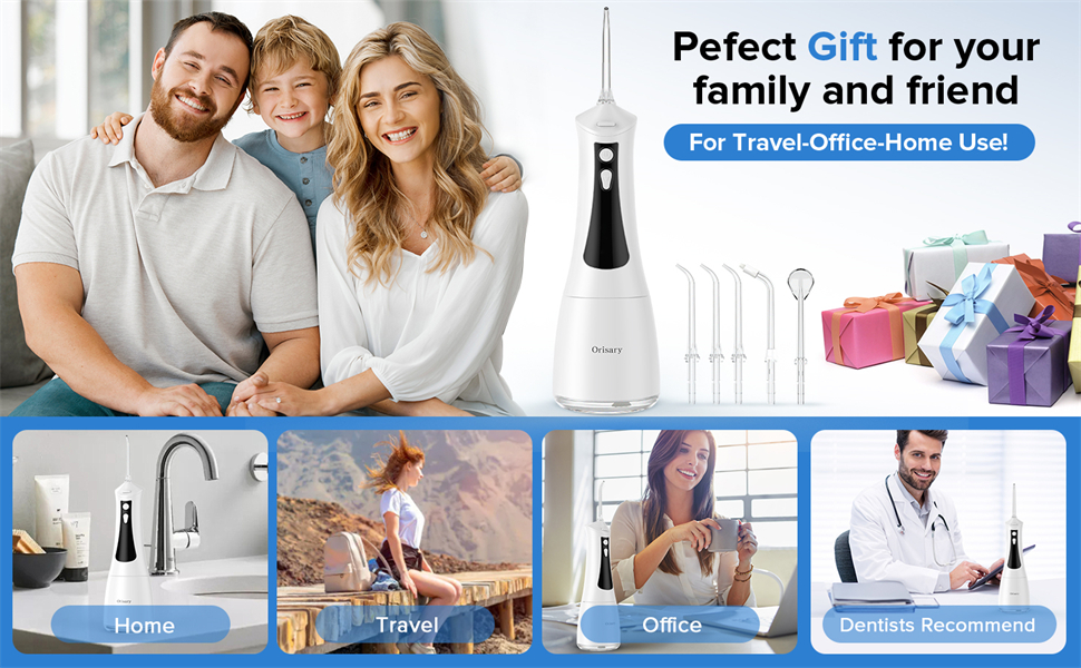 Електричний ірigator Munddusche з 5 режимами та 5 насадками, 300 мл резервуар, перезаряджуваний, для догляду за зубами, водонепроникний (IPX7)