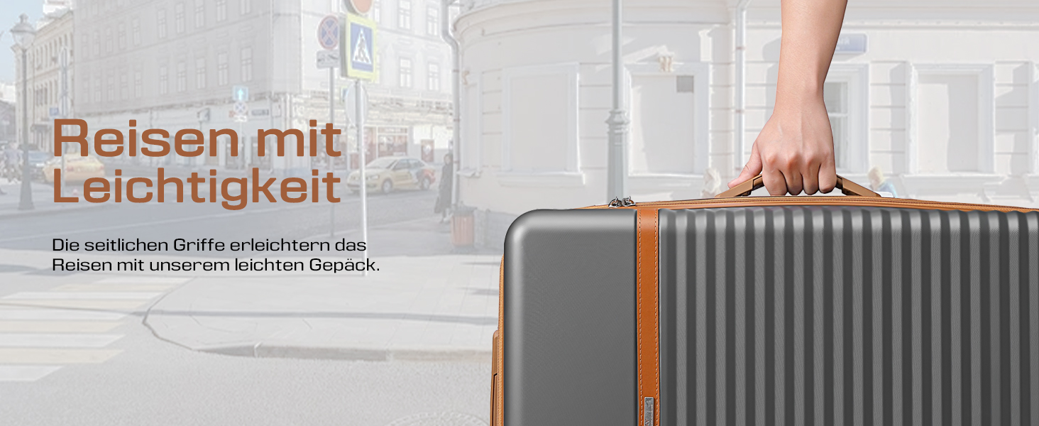 Набір валіз Joyway 5шт з ABS пластику, розширюваний, з TSA-замком, 4 колеса, сірий. Включає: валізу, велику сумку, косметичку.