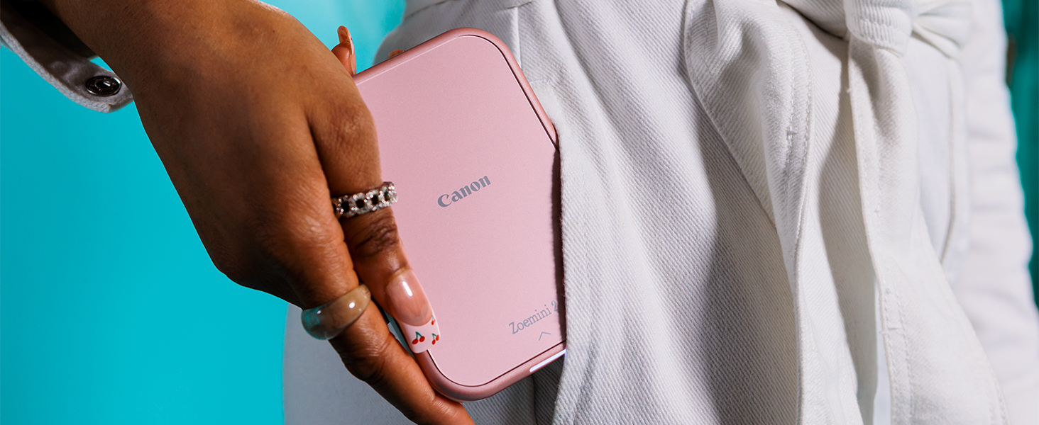 Canon Zoemini 2 Marineblau: Міні-принтер для фотографій, мобільний, компактний, з вбудованим акумулятором. Друкує фото 5x7,6 см зі смартфону/планшету. У комплекті: 20 шт. Zink паперу та 10 шт. круглих наліпок.