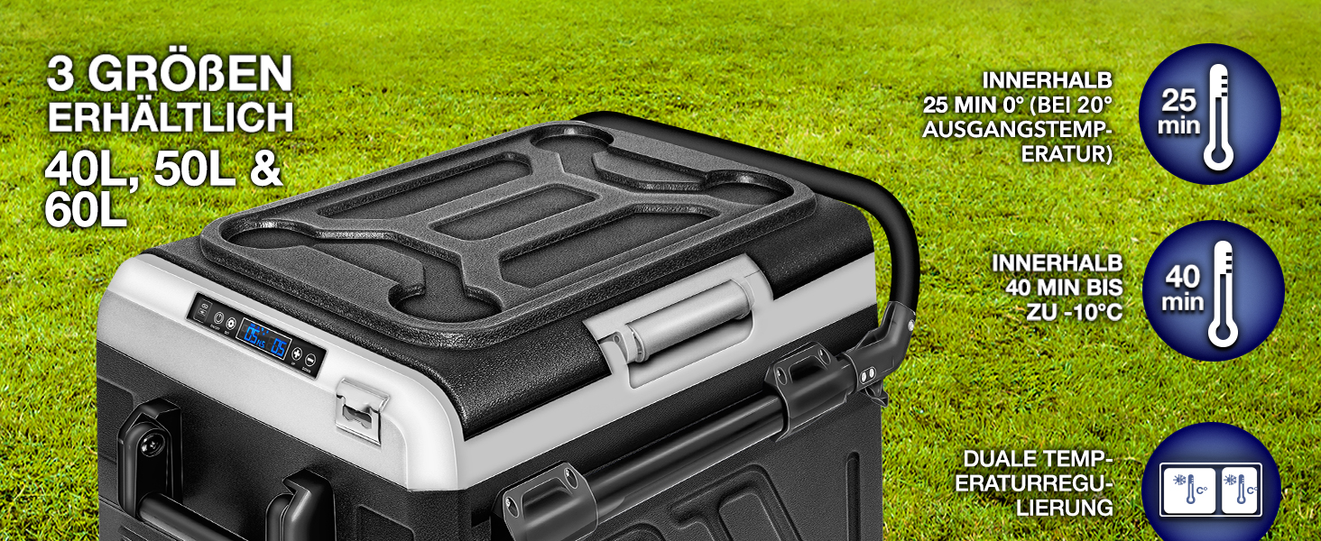 Автомобільний компресорний холодильник Tillvex 50л з Wi-Fi та охолодженням до -20°C (Navy Blue) 12/24V/230V