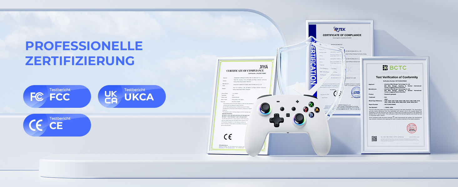 Бездротовий ігровий контролер ECHTPower для PC, Switch, Steam Deck, Android, iOS — RGB підсвічування, Hall-джойстики, вібрація, Turbo, акумулятор 800mAh (Білий)
