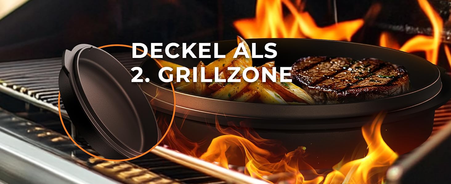 Чавунний казан Dutch Oven 9л з ніжками та знімачем кришки, набір для приготування їжі на відкритому вогні (на 6-10 осіб)