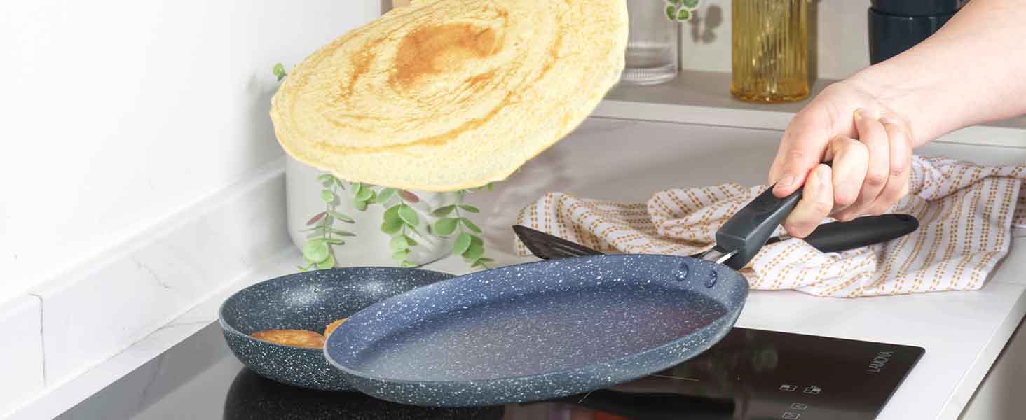 Каструля для приготування їжі Russell Hobbs RH00849EU Nightfall Stone, без бісфенолу А, приблизна ємність 4,5 л Каструля з антипригарним покриттям 24 см, маленька каструля зі скляною кришкою для виходу пари, каструлі індукційні, каструля з бакелітовою ручкою 24 см