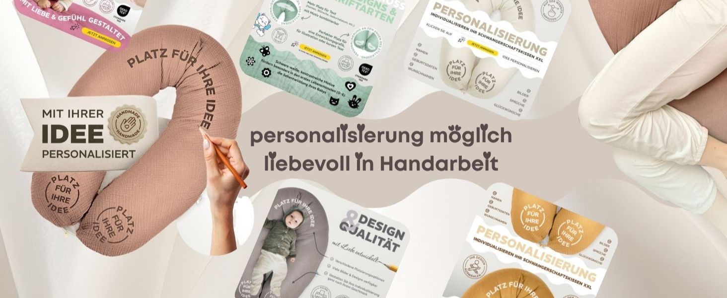 Подушка для вагітних та годування sei Design XXL 190x35 см, ергономічна подушка для сну з чохлом з органічної бавовни муслін (м'ятна)