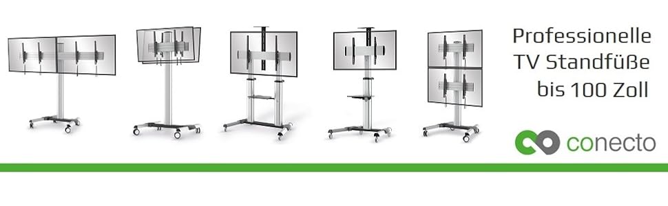 Підставка для телевізора Conecto TV Stand з роликами, регульована по висоті, поворотна, 37-70 дюймів, чорна, модель LM-FS02G