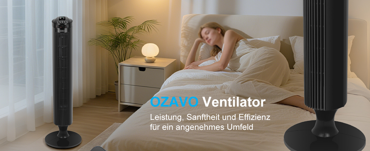 Вежа-вентилятор Turmventilator з пультом, 3 швидкості, авто-функція, 70° осциляція, таймер 7.5 год, електричний, 84 см