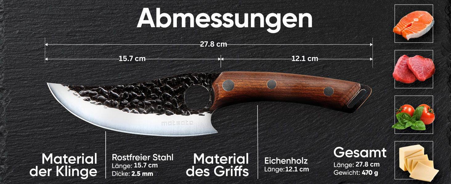 Ніж кухарський Matsato 15 см - оригінальний кухонний ніж для нарізання та подрібнення