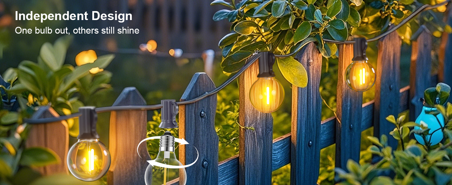 LED гірлянда для зовнішнього використання 45.7 м, диммувана, з пультом, 75 світлодіодів, тепле світло, IP45, для саду, балкону, тераси, кемпінгу та вечірок