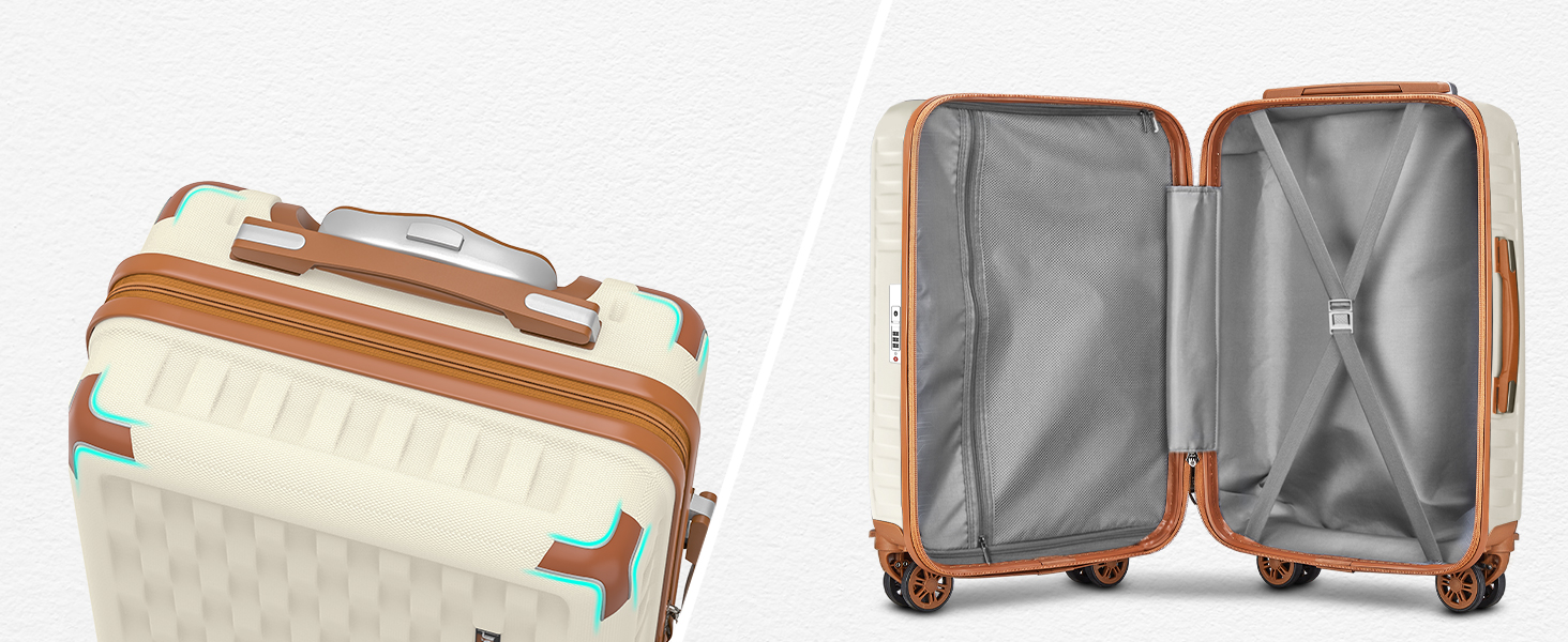 Набір валіз Melalenia 3 в 1 з жорстким корпусом, легкий, для подорожей. Валіза-тролей, набір ручної поклажі з TSA замком та 4 колесами (білий).