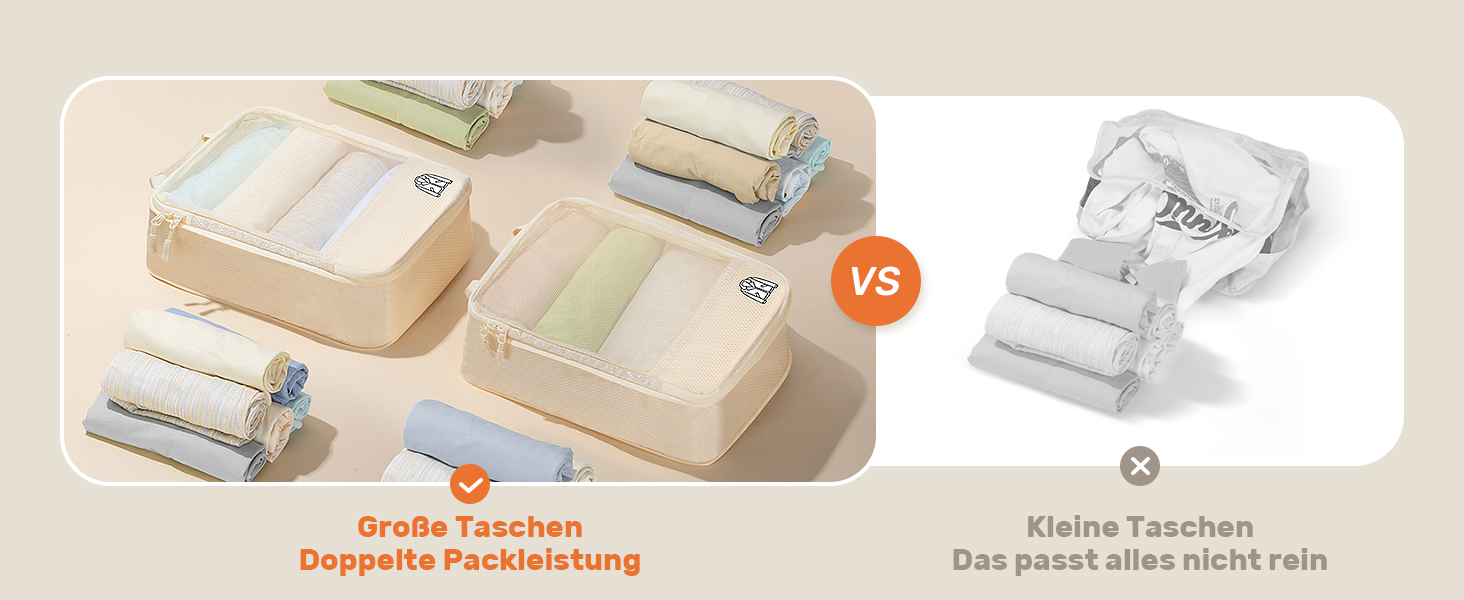 Набір компресійних органайзерів для подорожей та валіз 8 предметів, сумки-пакувальники для одягу в рюкзак, лимонно-жовті