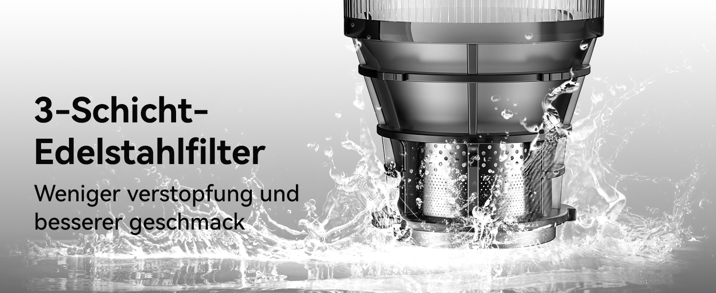 LINKChef Slow Juicer: повільний соковичавник для овочів та фруктів, 1.8 л, з функцією реверсу, BPA Free