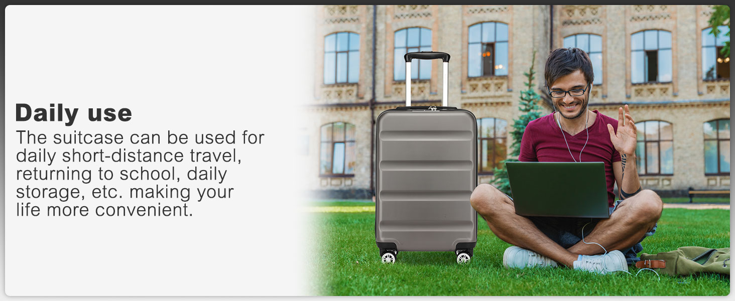 Валіза-тележка KONO, ручна поклажа, сіра (55x35x22 см) з TSA-замком та подвійними колесами