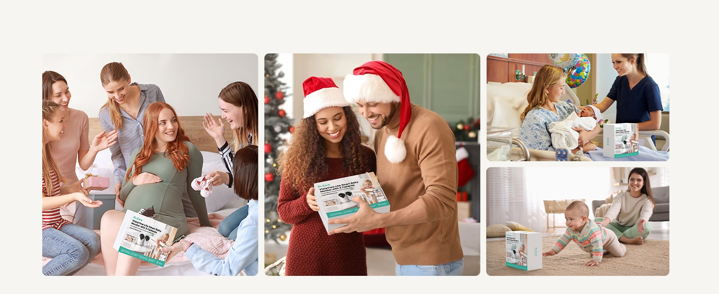 Відеоняня Dr.Care VistaView Lite WLAN з App-керуванням, Full HD 1080P камера, розділений екран 720P, датчик руху та ІК-нічний зір (монітор 4