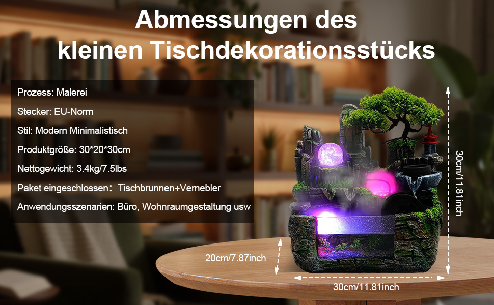 Настільний фонтан Zimmerbrunnen: міні-фонтан для дому, офісу, саду, кімнати, медитації, декору, подарунка