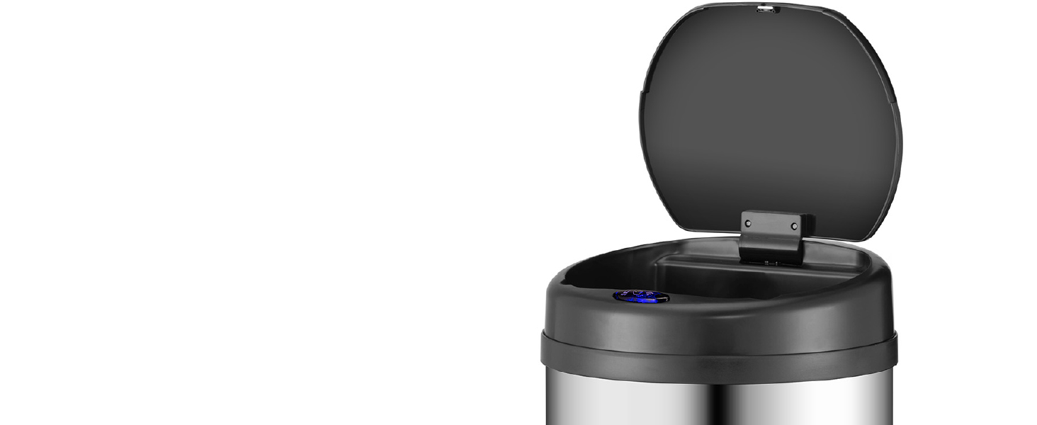 Відро для сміття Juskys з датчиком руху, 30 л, сріблястого кольору - нержавіюча сталь, з кришкою-кліпсою для пакетів