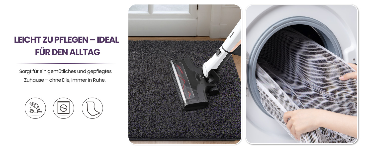 Килимок для дому DEXI 80 x 120 см, чорно-сірий, антиковзаючий, швидковисихаючий, для собак, вхідні двері, коридор
